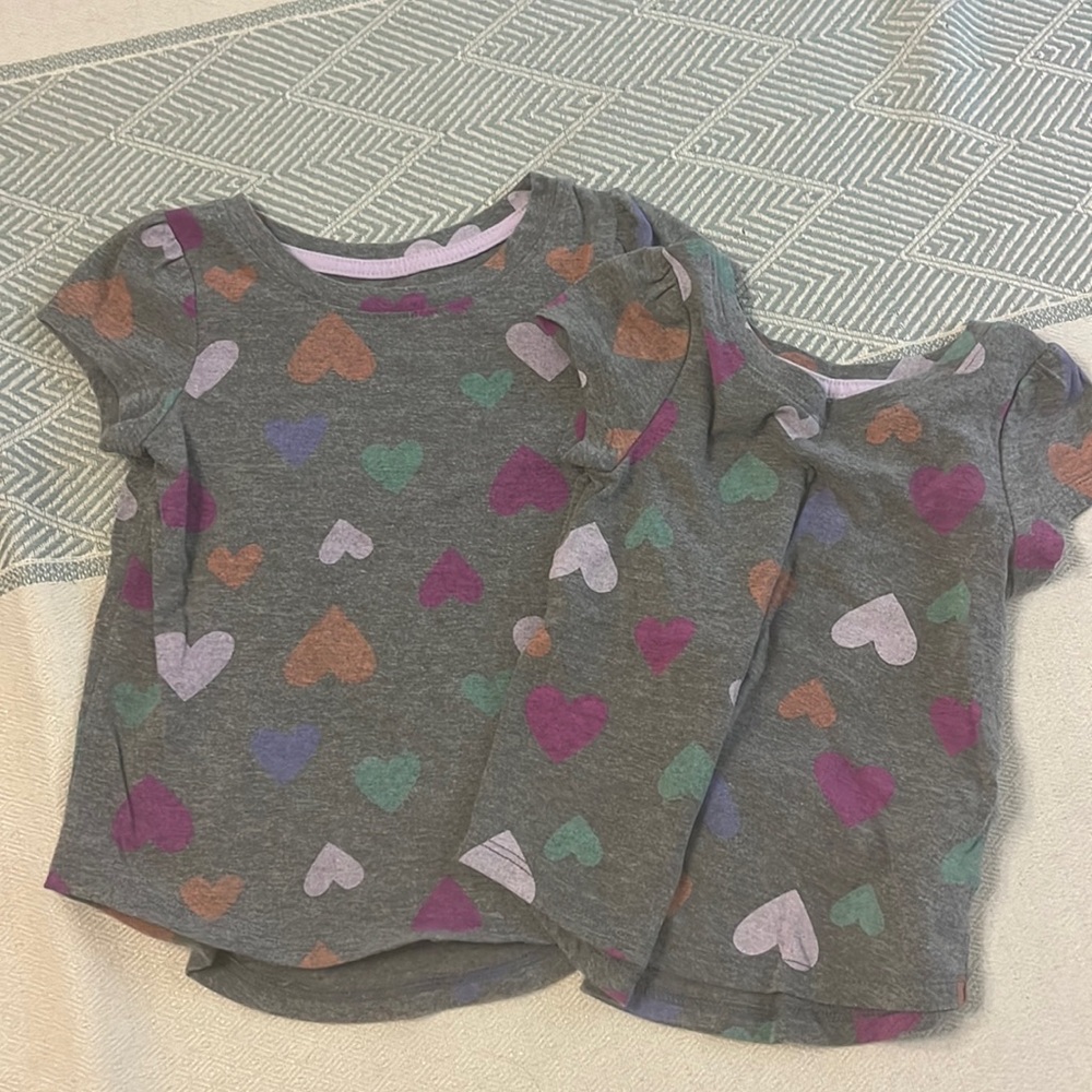 Cat and Jack heart shirts